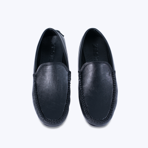 Genuine Leather Loafer For Men ! Plain Black ! – L001